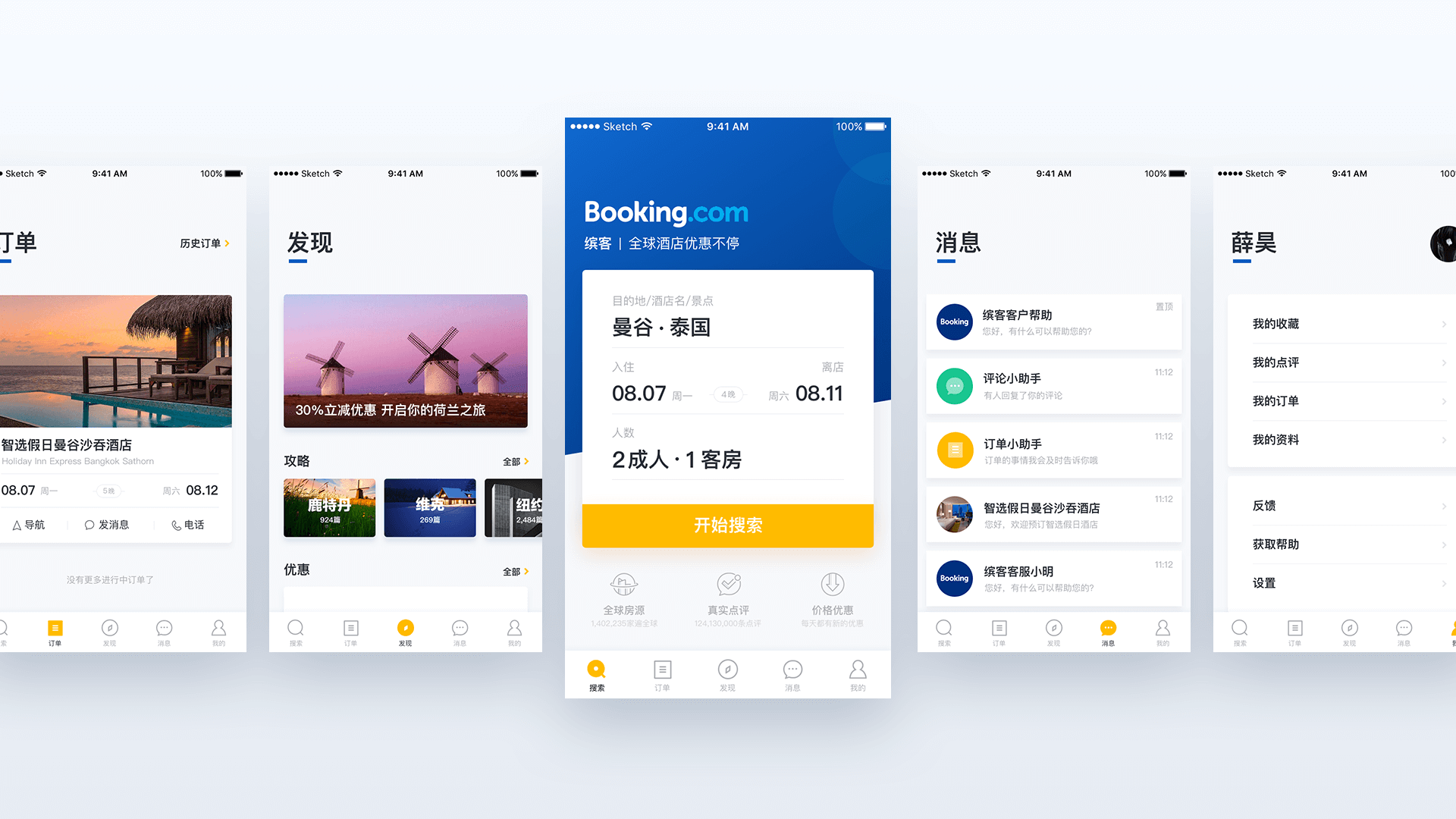 Localized Booking.com app structure overview